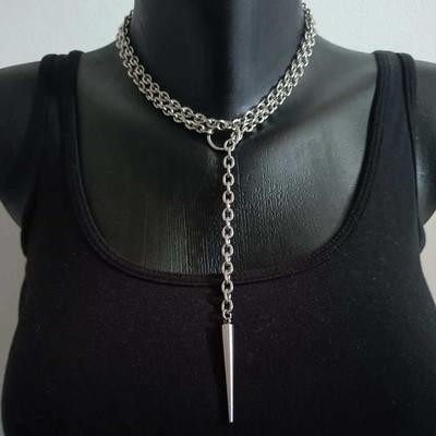 Collier ras-de-cou punk à clous (1 pièce), bijou gothique, exagération, hippie, années 2000, boîte de nuit, anneau en O, design original, pour femme et homme