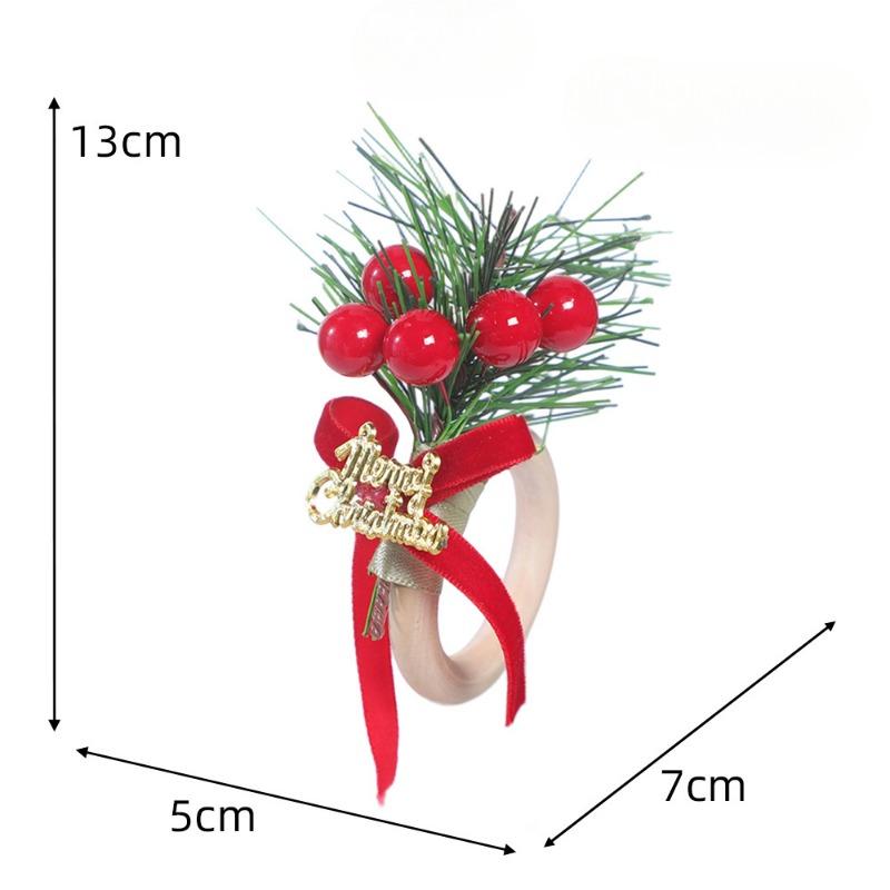 Christmas Napkin Rings Wooden Napkin Buttons for Christmas Hotel TablesHoliday Pinecone Bells Handmade Napkin Rings