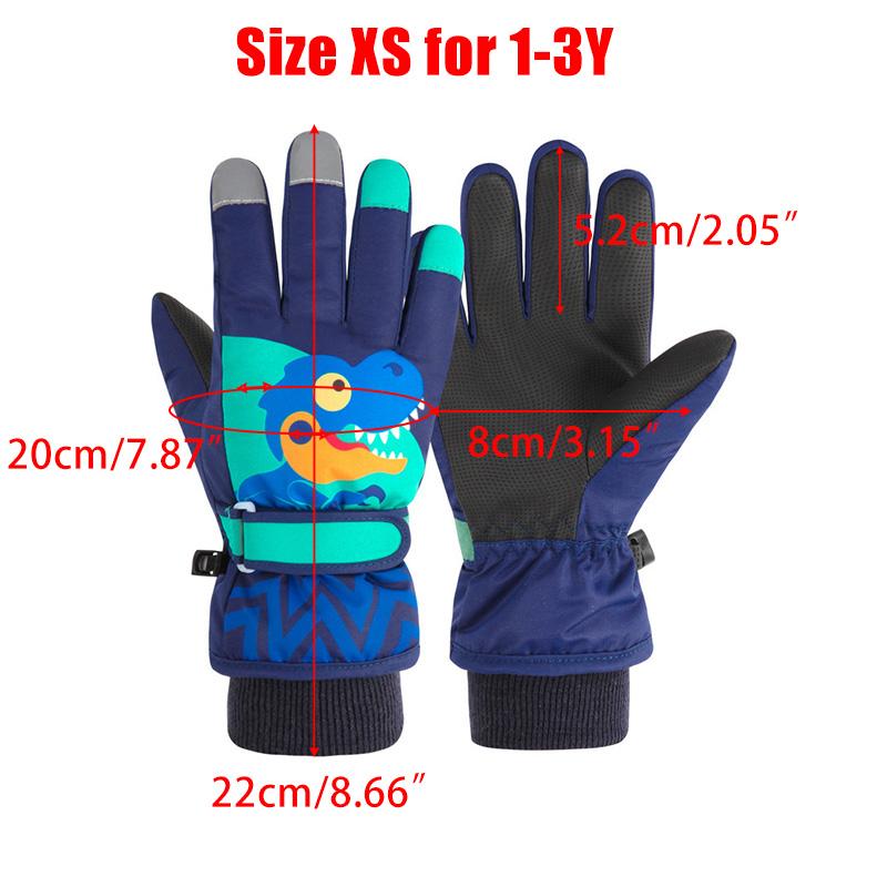 

Thicken Baby Winter Gloves Coral Fleece Waterproof Child Ski Gloves Snowboard Outdoor Sports Kids Snow Mittens for Girls Boys Navy Blue-XS