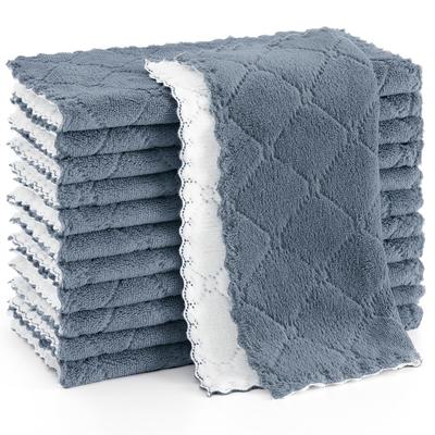 Kitinjoy 6 peças Toalha de Microfibra Pano de Cozinha Absorvente Pano de Limpeza de Cozinha Macio Sem Fiapos Pano para Louça Toalha de Lavar Doméstica