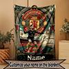Custom Name Personalized Manchester United Print Blanket, Home Decor, Bedroom, Sofa, Camping, Couch, Gifts for Birthday Christmas