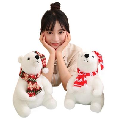 New Cute Polar Bear Doll, Christmas Plush Toy Scarf, Little Bear Gift, Plush Toy