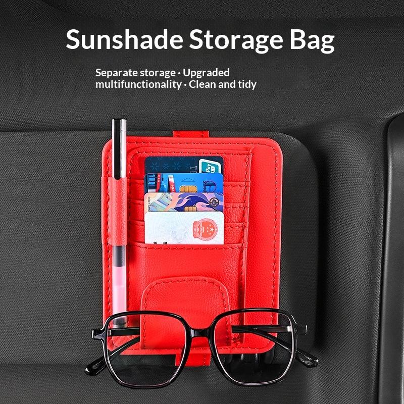 Auto-Sonnenblenden-Organizer mit mehreren Taschen, Visitenkarten-Aufbewahrungsmanagement, Sonnenbrillenhalter, Visier-Zubehör, Auto-Innenraum