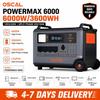 Estação de Energia Portátil OSCAL PowerMax6000 6000W 3600Wh LiFePO4 120V/240V Tensão Dupla UPS Controle por App WiFi para Emergência Doméstica RV Off-Grid Canteiro de Obras