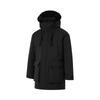Li Ning Sports Trend Series Solid Color Hooded Zipper Cold Resistant Winter Outdoor Mid-Length Down Jacket Men Outerwear Black AYMU361-1