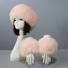 1 Set Winter Cap Cuffs Set Solid Color Fluffy Faux Fur Empty Top Soft Keep Warm Elastic Cozy Women Hat Cuffs Set for Outdoor