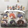 Anime Genshin Impact Game Bedding Set Duvet Cover Sheet Printed Bed Set Pillowcase Bed Full Queen King Size Comforter Bedroom
