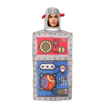 Costume Divertente di Halloween Bambini Adulti Robot COS Robot Costume Spugna Costume per Performance Teatrale Genitore-Figlio
