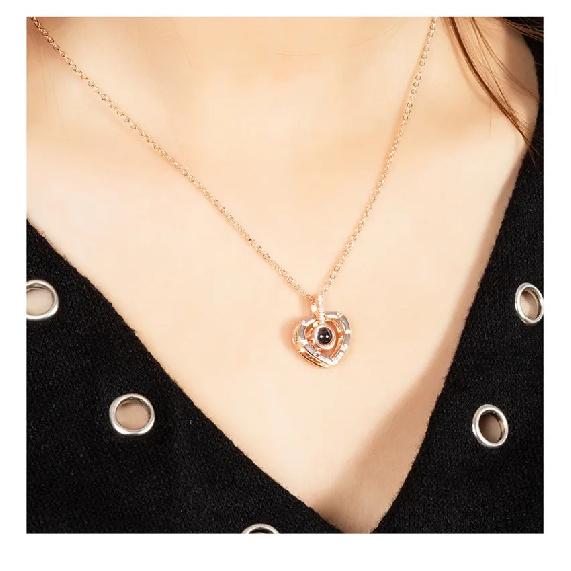 Projection Necklace 100 Languages I Love You Pendant Necklaces For Lover Girlfriend  Creative Couple Romantic Jewelry Gifts