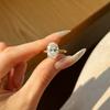 New Personalized Fashion Oval Diamond Ring, Classic Four-claw Wedding Ring, Female