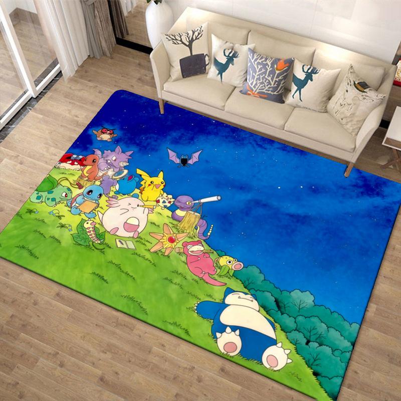 Pikachu Anime-Pokemon Carpet Rug for Living Room Bedroom Home Sofa Decoration,Kids play Non-slip Floor Mat