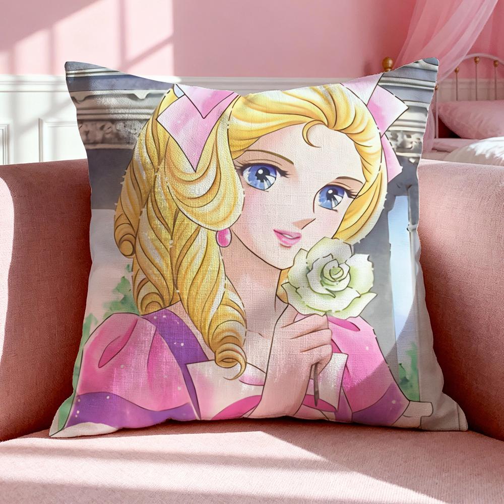 Anime T-The Rose of Versailles Cushion Cover Breathable Linen Pillowcase Summer Odorless Eco-Friendly Invisible Zipper Washable