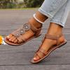 Women Flat Sandals Elastic Ankle Strap Beach Shoes Women Bohemian Flats Sandals Lightweight Designer Shoes Zapatos De Mujer