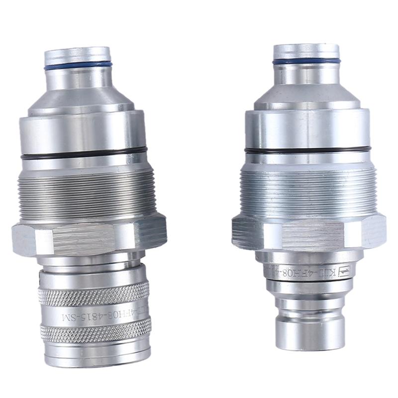 A16P-Male Female Flat Coupler Kits Hydraulic Quick Coupler For Bobcat Kubota Tractor Excavator Loader 7246802 7246799