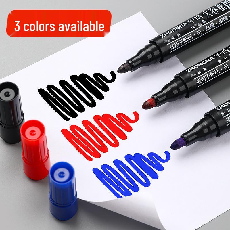 

Black Waterproof Oil-Based Marker with Thick Tip - Quick-Drying, Non-Fading, Perfect for Tiles and Industrial Use Blue/Pouch