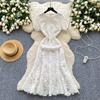 High-end Elegant Dress Women's Summer French Light Luxury Heavy Industry Hollow Crochet Lace Slim Fishtail Dress