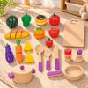 Wooden Toy Cuisine Set with Cookware Colorful Collection