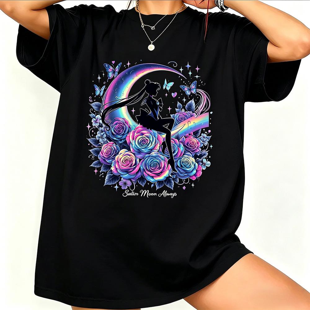 Sailor Moon Retro 90s Anime Graphic T Shirt Summer Cotton Unisex Unisex Tee Streetwear Casual Trend Short Sleeve Couple Hip Hop Top