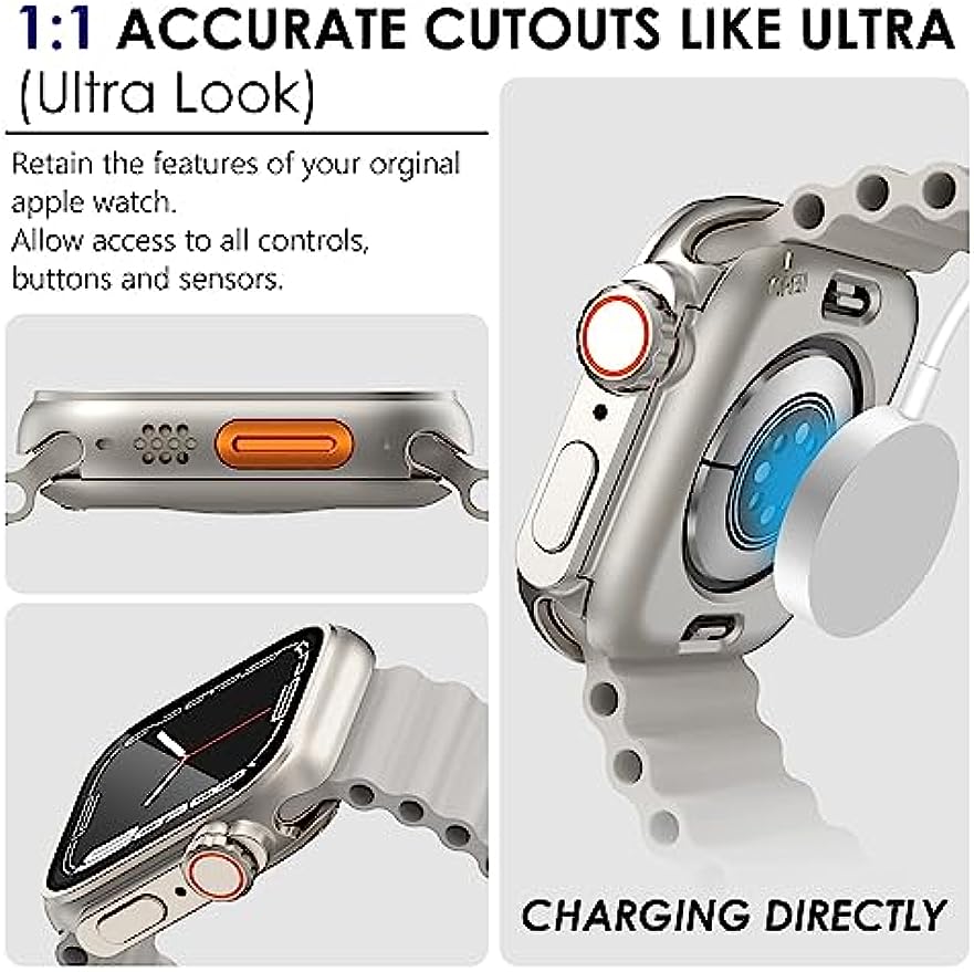 Waterproof Change to Ultra Case For Apple Watch 8 7 45mm 41mm 360°Full Cover For iWatch 6 5 4 44mm 40mm Upgrade to Ultra 49mm