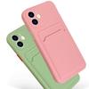 IPhone 16 Card Bag Card Case Suitable for Apple 15 Contrasting Color Button Skin Feeling XR Full-pack Lens Protection Case