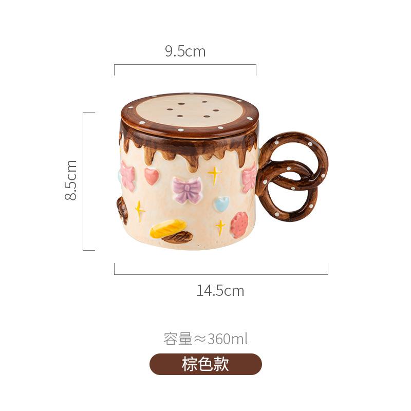 Handmade Sweetheart Cake Cup High Value Water Cup Afternoon Tea Ceramic Cup 3D Three-Dimensional