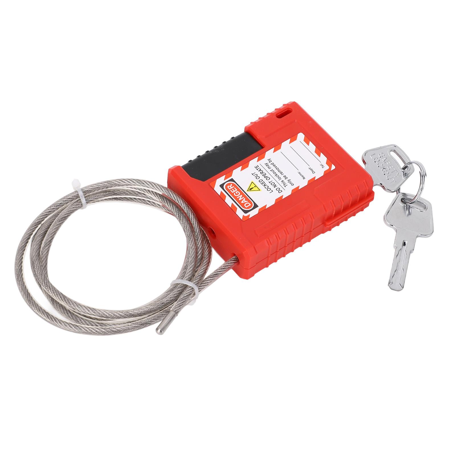 Lockout Tagout Cable Lock Stainless Steel Lockout Tagout Safety Padlock 1m Adjustable for Industrial Chemical Power