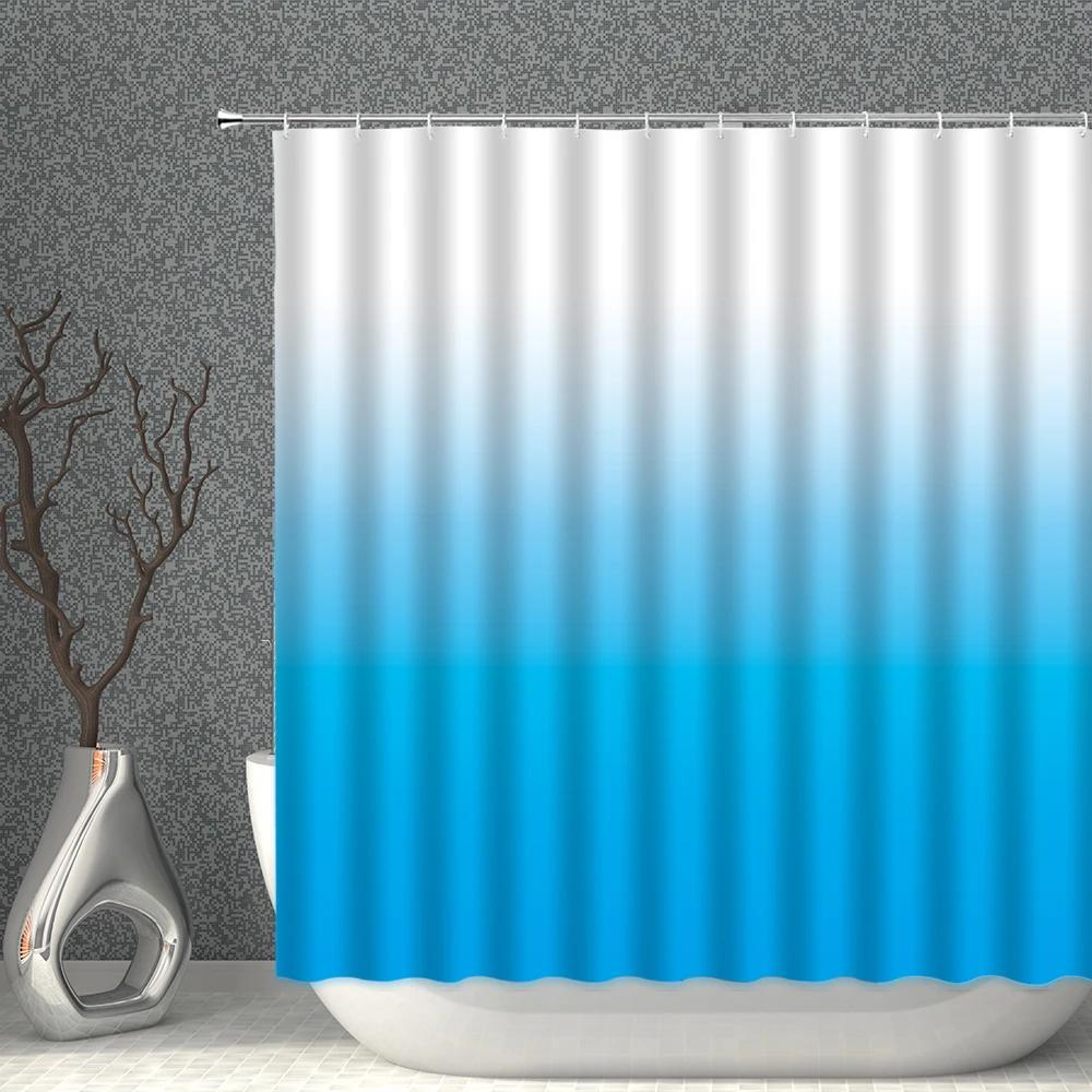 

Pure White Grey Polyester Fabric Shower Curtains Black Blue Yellow Gradient Purple Waterproof Bath Curtain For Bathroom Decor W60H190(CM)-1 Pcs