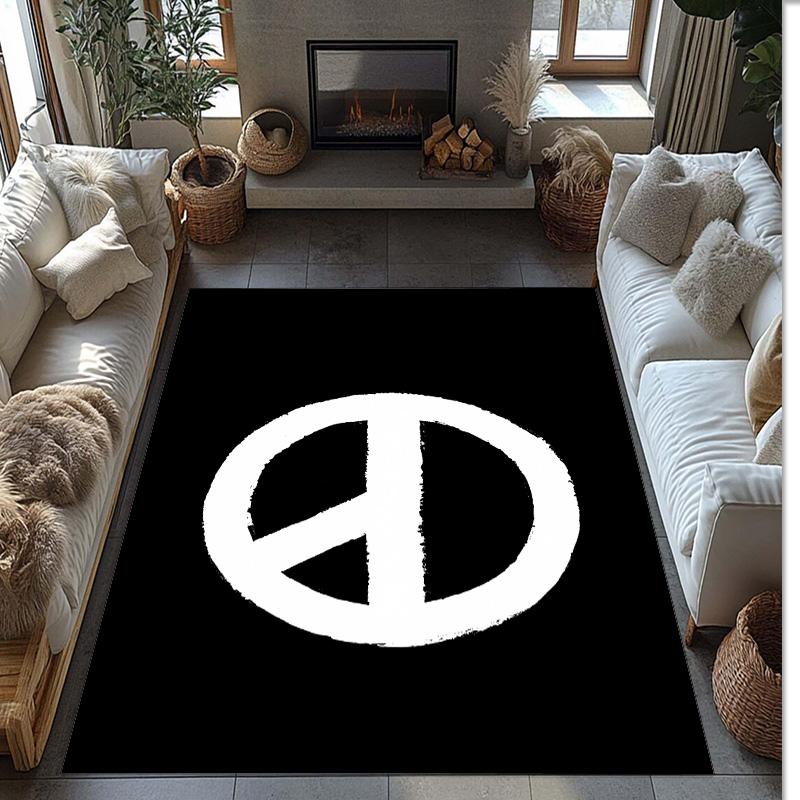 Peaceminusone Printed Crystal Velvet Area Rug, Soft Anti-Slip Water Absorbent Floor Mat for Living Room Bedroom