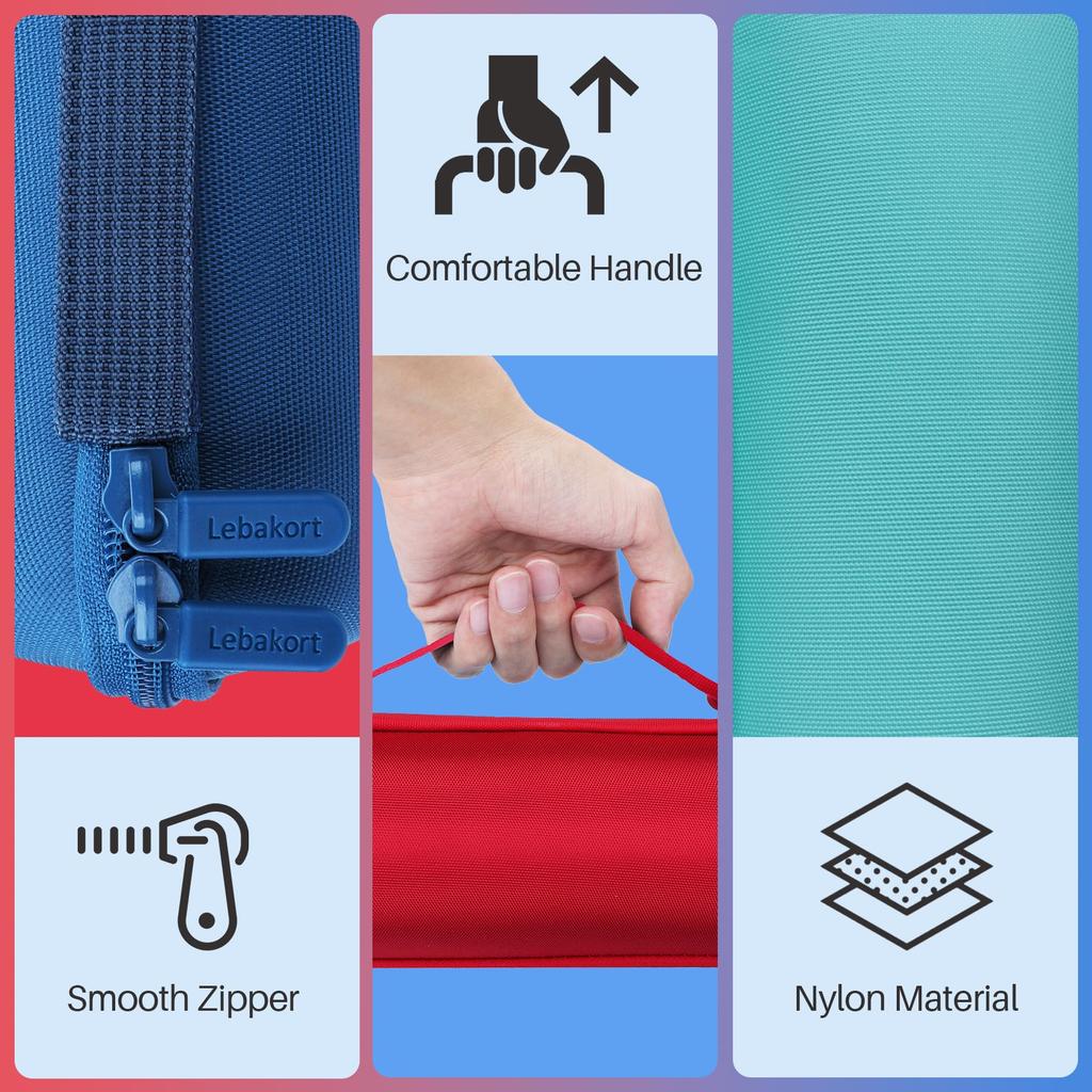 Lebakort Waterproof Portable Bluetooth Wireless Speaker with Storage Case Compatible with Flip Flip Flip and Flip 4 Mint Green 7, 6, 5, (Pink Case)