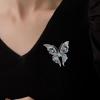 Rhinestone Butterfly Brooch Sparkly Exquisite Vintage Style Fashion Jewelry for Dinner Party Daily Outfit Anniversary Gift