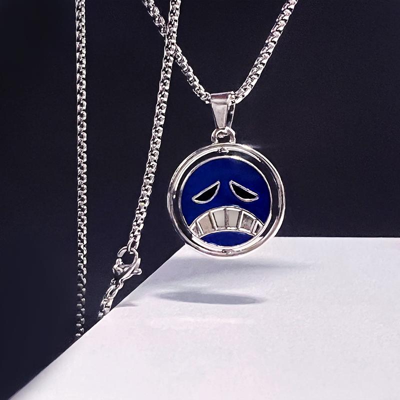 Portgas·D Ace Necklace for Women Men Metal Necklaces Anime Jewelry Fire Fist Rotating Pendant Chains Choker Collares Charm Gift