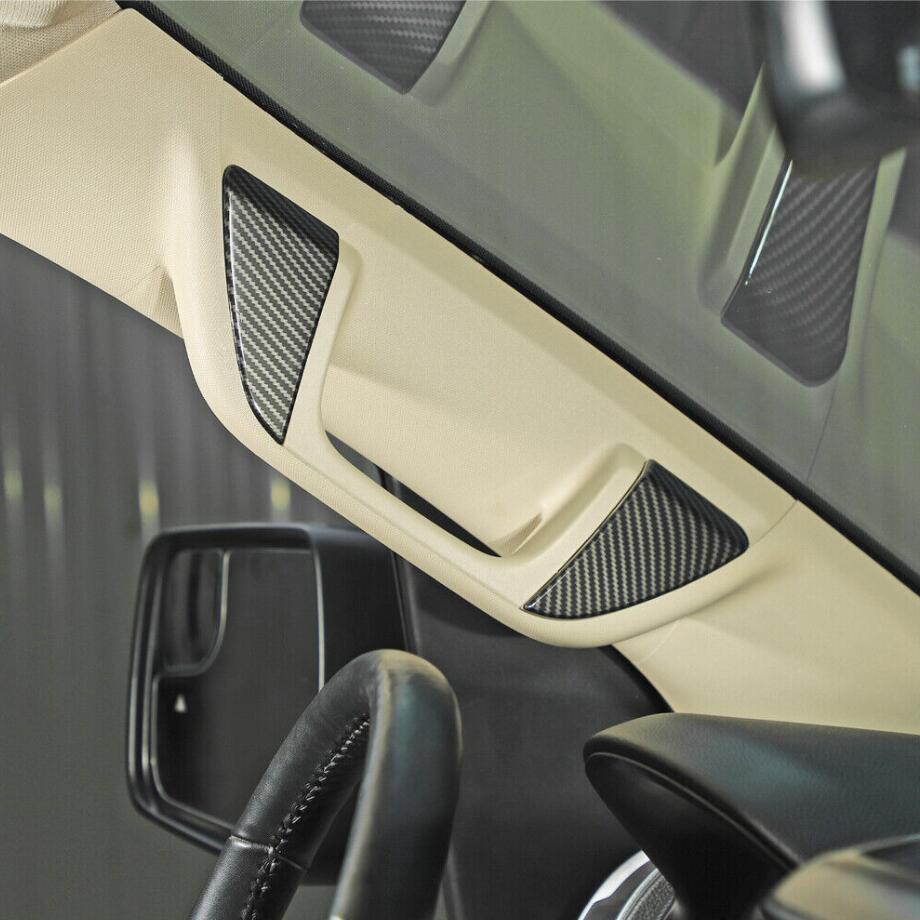 For 2019-2024 Dodge RAM 1500 Carbon Fiber Interior A-pillar Handle Cover Trim 4P