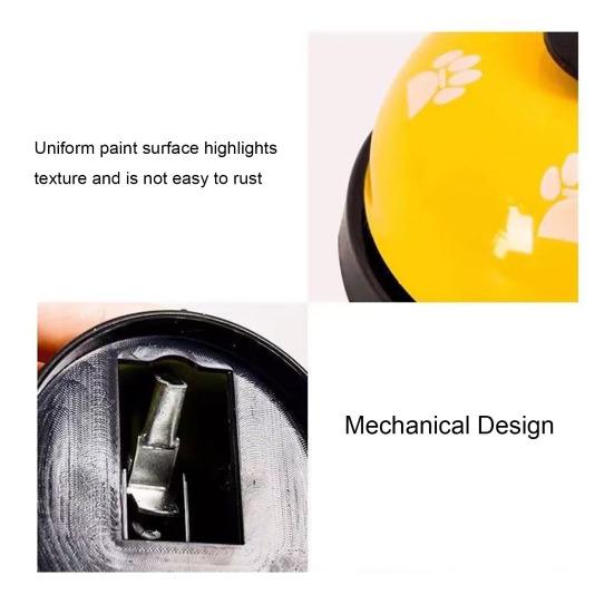 Pet Meal Bell with Anti-Slip Base for Dogs And Cats Interactive Training Bell with Crisp Ringing Tone Metal Colorful Paw Print Design Bell for Pets