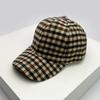 Herbst und Winter Neue Herren Damen Warmer Wollstoff Streifen Karomuster Baseballkappen Vielseitige Mode Britischer Stil Retro Hahnentrittmuster
