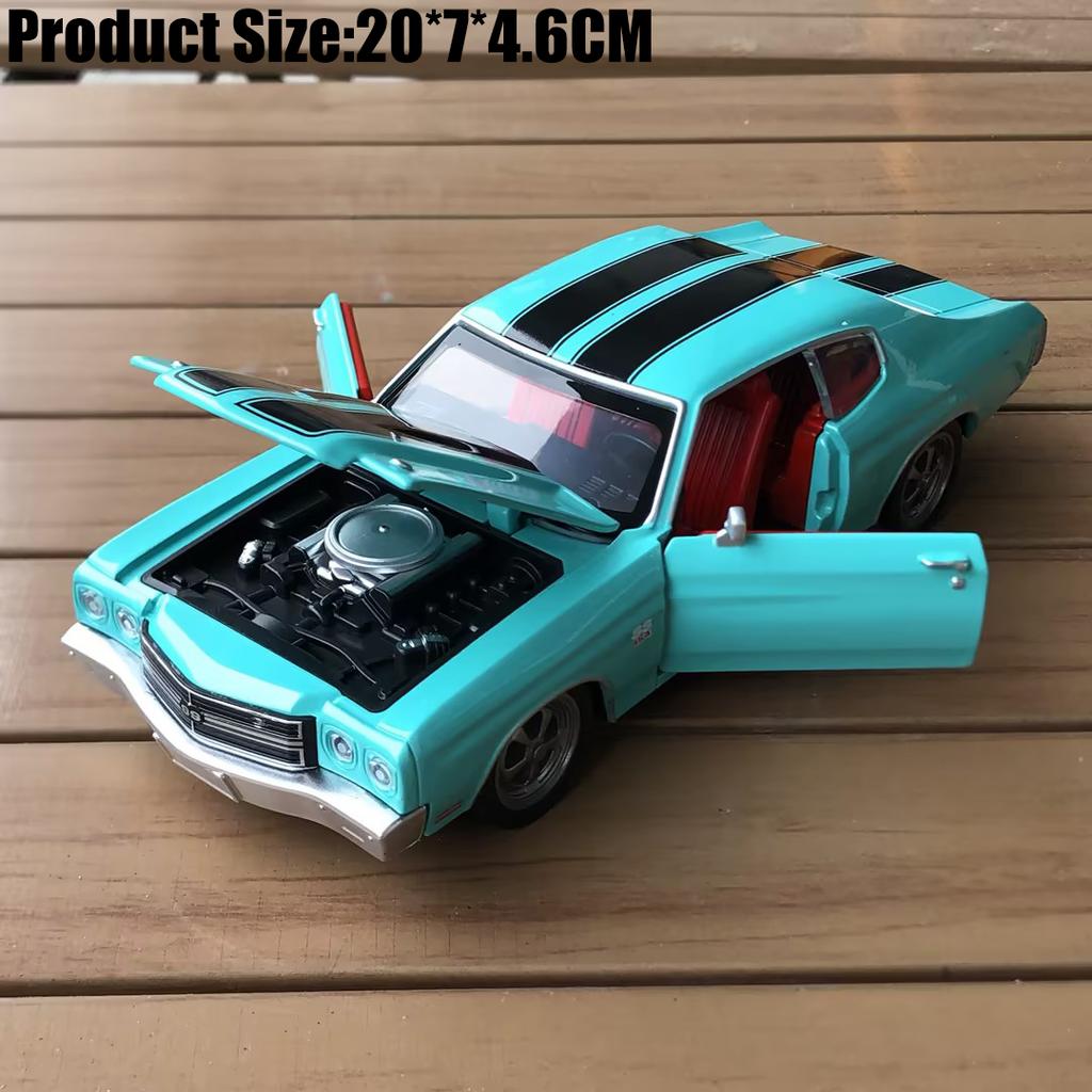 1:24 Chevrolet Chevelle SS 454 1970 American Muscle Sports Car Alloy Metal Diecast Model Car Desktop Display Collectible Present