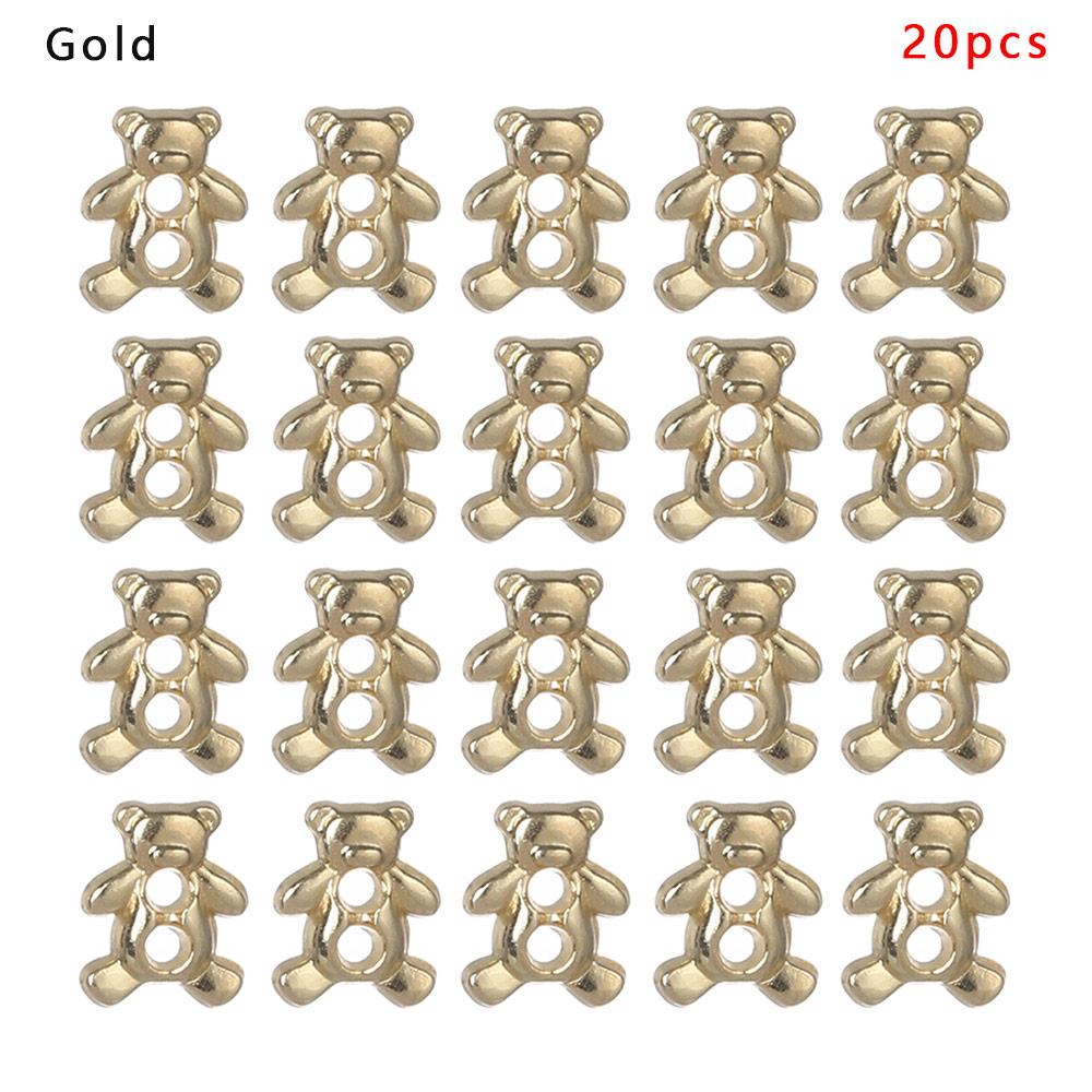 20/40Pcs Mini 6mm Metal Buckle Bear Pattern Decor Buckles for 1/6 Kid Doll Toy Button Buckle DIY Doll Clothes Sewing Accessories