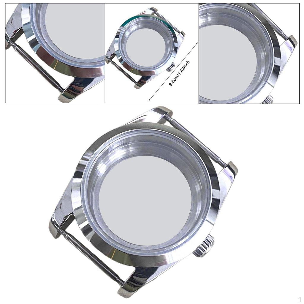 Klokkekasse i rustfritt stål Klar vanntett Herre Reparasjon for NH35 NH36 Urverk