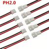 5 Paar Micro JST PH 2.0 2PIN Stecker Buchse mit Drahtkabeln 80mm