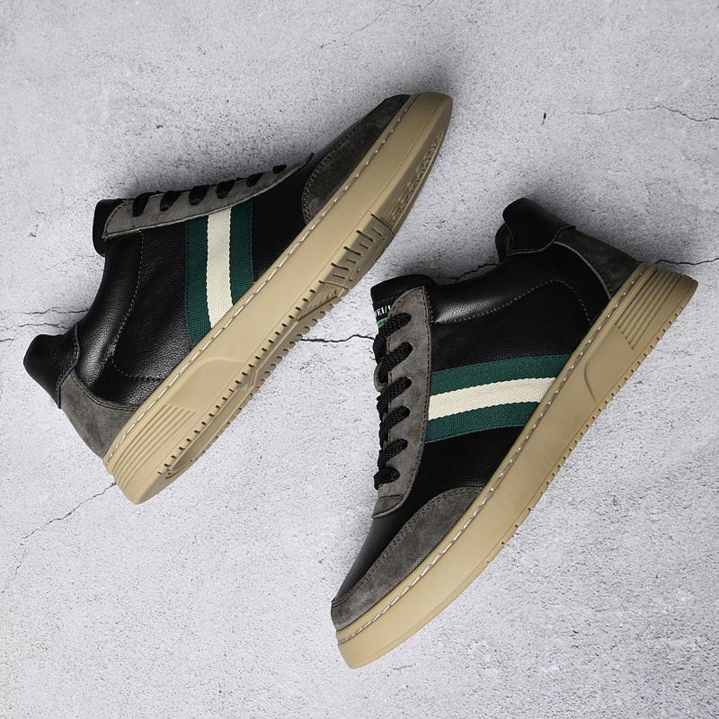 Luxury Brand White Sneakers Men High Quality Mens Casual Shoes Genuine Leather Ankle Boots For Men White Flat Skateboard Boots