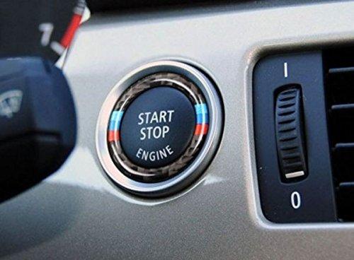 KADEKO Engine Start Button Ring Carbon Sticker 3 Color Line Fits BMW 3 Series E90 E92 E93 Z4 E89