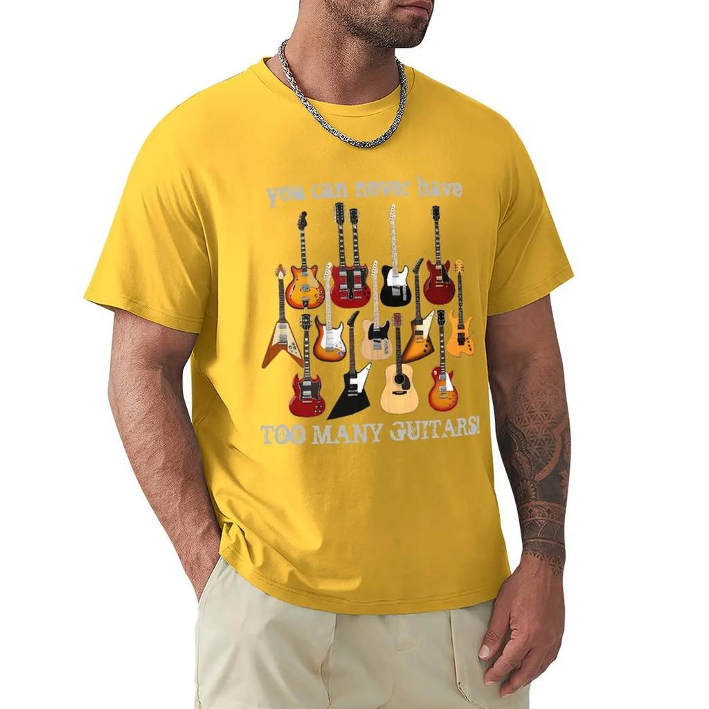 2024 Μόδα T-Shirts Αστεία Ηλεκτρική Κιθάρα Μουσικό Στυλ Κοντομάνικα Καθημερινά Ανδρικά Μόδα Λαιμόκοψη O 100% Βαμβακερά T-Shirts Μπλουζάκι Τοπ