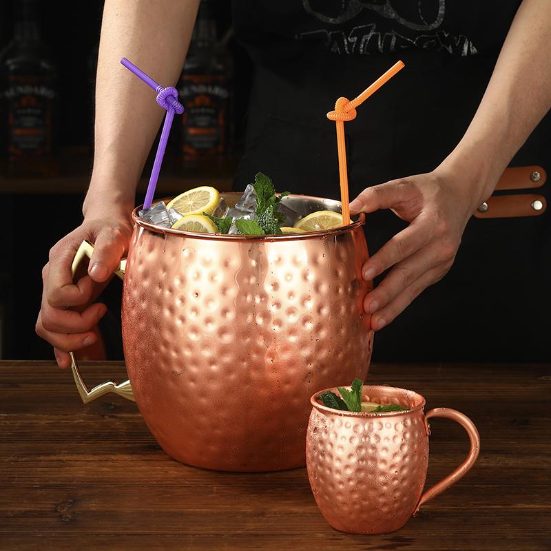 Obří tepaný hrnek na Moscow Mule, Mega hrnek, Hrnek jako ledová nádoba, 5 l
