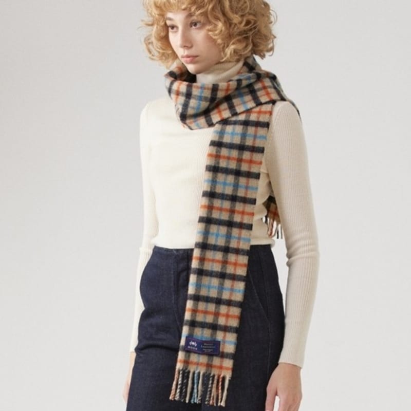 ABRAHAM MOON Merino Wool Muffler 25cm - Kettlewell Orange