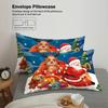 3pcs Santa Claus Reindeer Red Printed Coreless Bedding Set, Soft and Comfortable, Multi Size Dormitory Bedroom, Machine Washable