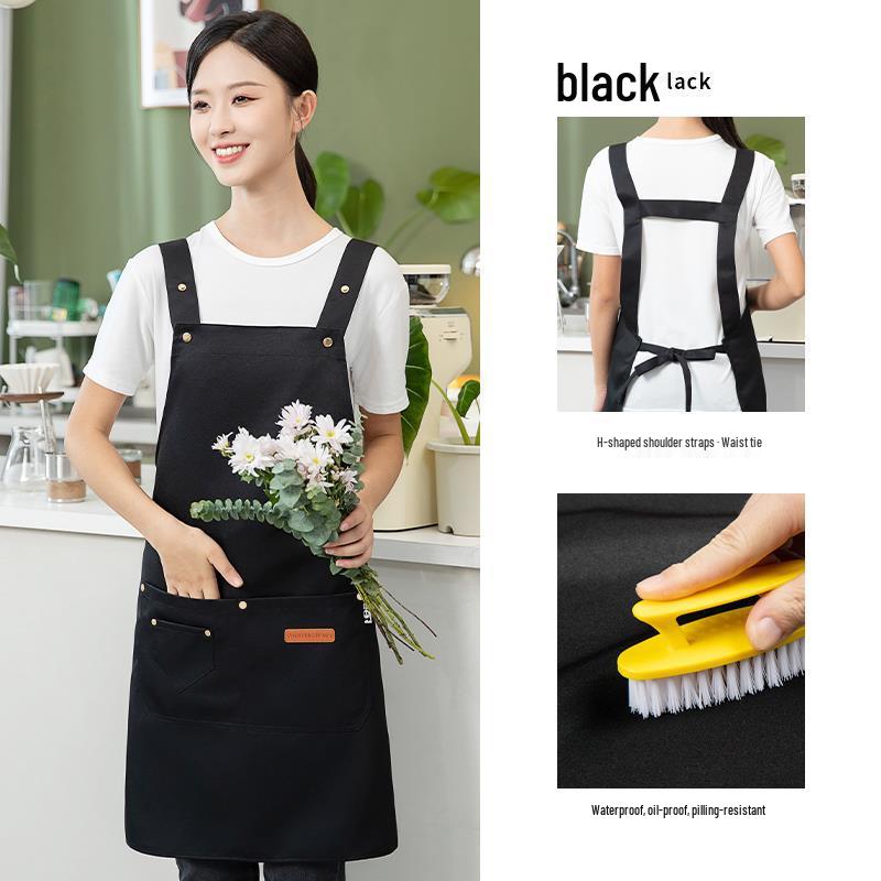 Waterproof Oil-Proof Catering Waist Apron with Logo Embroidery