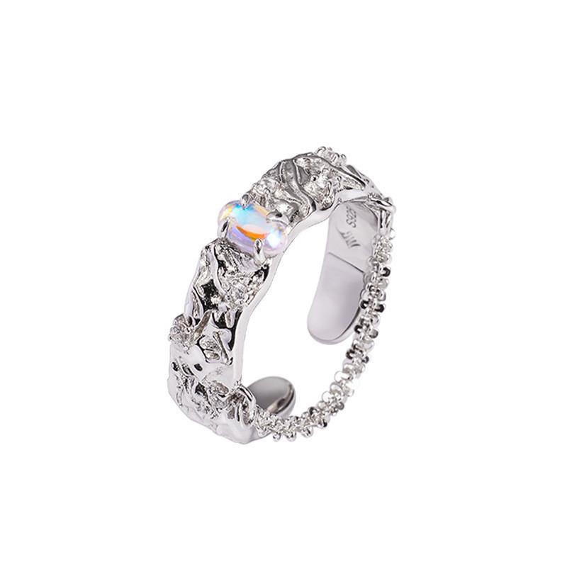 Elegant Cold Aesthetic Chain Zircon Ring For Women Unique Fashion Piece Statement