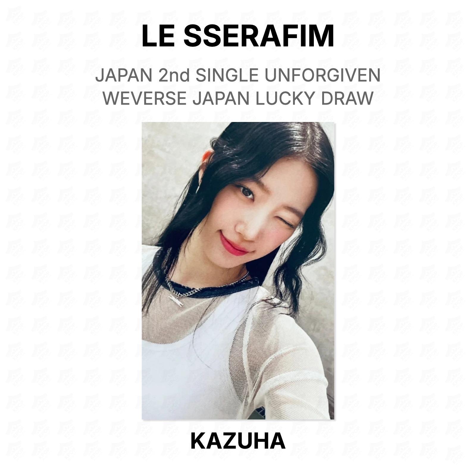 LE SSERAFIM JAPAN 2nd SINGLE UNFORGIVEN WEVERSE JAPAN LUCKY DRAW Official Photocard KAZUHA 02
