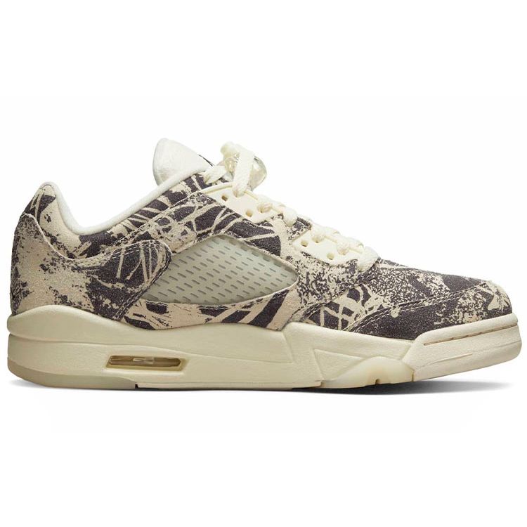 Air Jordan 5 Retro Low Expression Women Sneakers Cream Coconut-Milk Black DA8016-100