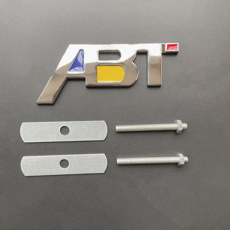 1Pc 3D Metal ABT Front Grill Rear Trunk Fender Emblem Badge Sticker Decals For Q3 Q5 Q7 A3 A4 A5 A6 B6 B8 C6 C5