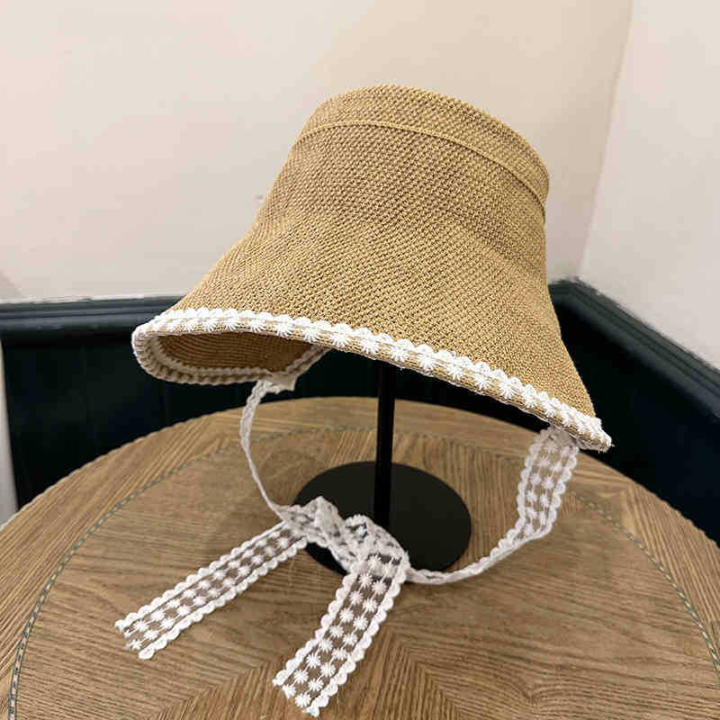 Hat women's knitted hat summer sunshade sunscreen hat sun hat advanced sense bucket hat show small face